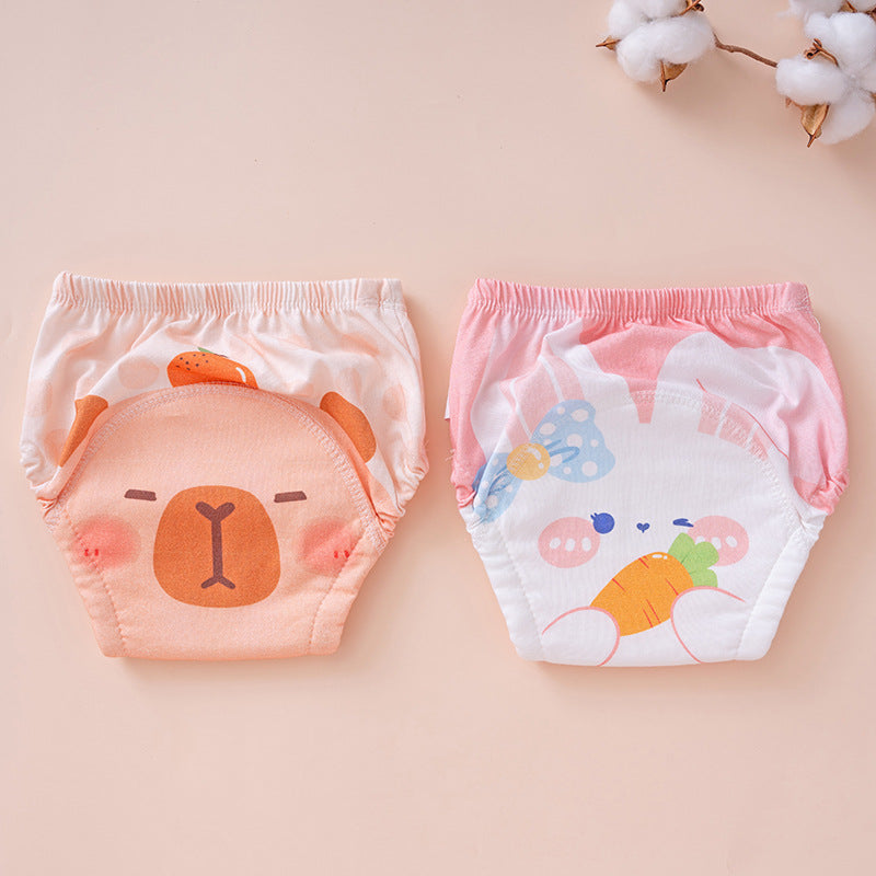 Cotton baby training pants – washable, unisex, summer use.